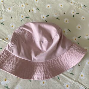 Light Pink Quilted Bucket Hat with Black Inner Band